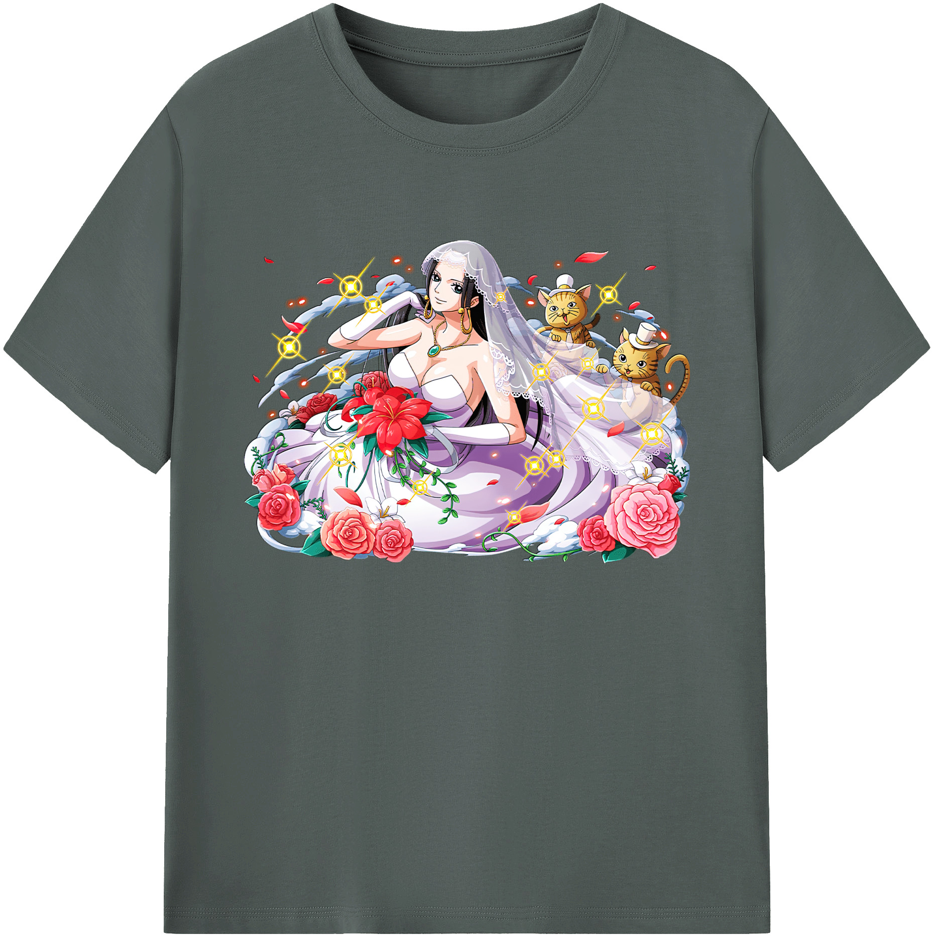 ワンピース ボア・ハンコック ONE PIECE Boa·Hancock 綿100％ メンズ半袖Tシャツ｜肌触りやわらか＆通気性